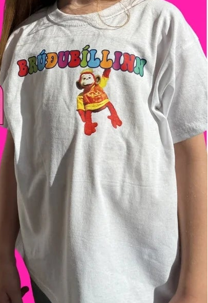 Brúðubíls Logo & Lilli api stutterma bolir barna