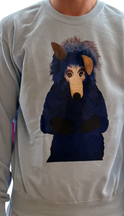 Síðerma peysa ljós blá með Brárefnum
