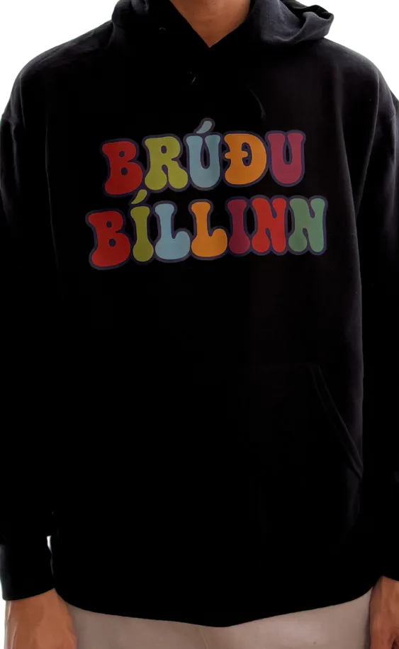 XL Svört Hettupeysa með Brúðubíls logo!