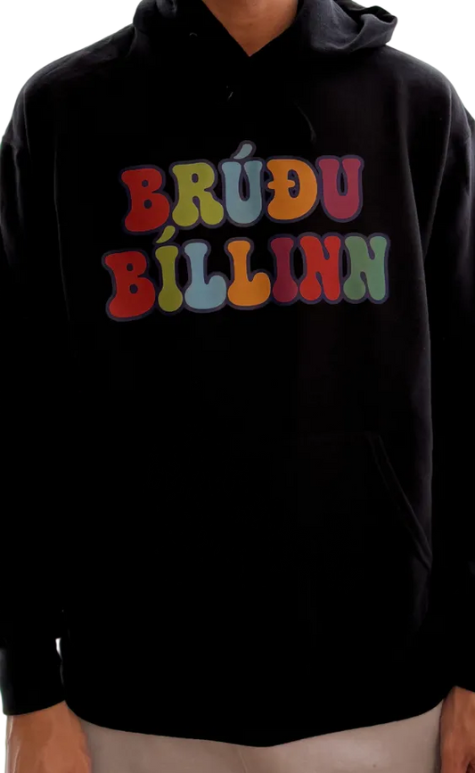 XL Svört Hettupeysa með Brúðubíls logo!